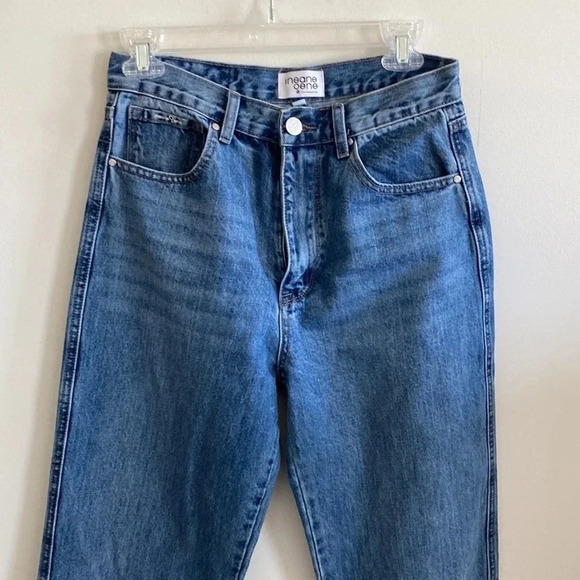 Insane gene 90s loose wide straight jeans with slits at bottom hem - Picture 5 of 12